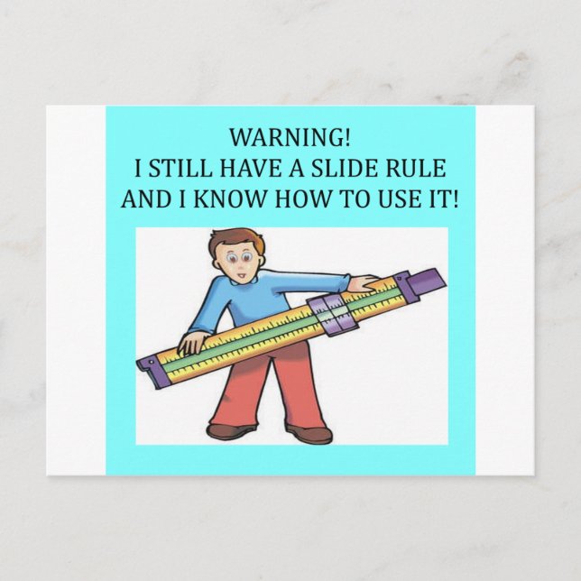 slide rule math humor postcard (Front)