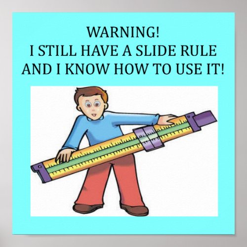 slide rule math humor poster