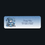 Sliding Snowman Christmas Holiday Return Address Label<br><div class="desc">Beautiful Sliding Snowman Christmas Holiday Return Address Label</div>