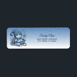 Sliding Snowman Christmas Holiday Return Address Label<br><div class="desc">Beautiful Sliding Snowman Christmas Holiday Return Address Label</div>