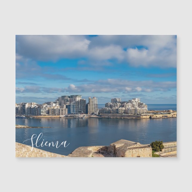  Sliema harbor and skyscrapers in Malta (Front)