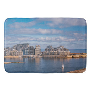 Sliema harbor and skyscrapers in Malta Bath Mat