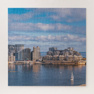Sliema harbor and skyscrapers in Malta Jigsaw Puzzle