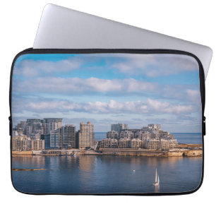 Sliema harbor and skyscrapers in Malta Laptop Sleeve