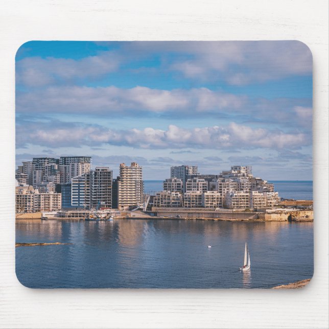 Sliema harbor and skyscrapers in Malta Mouse Pad (Front)