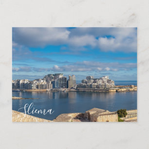 Sliema harbor and skyscrapers in Malta Postcard