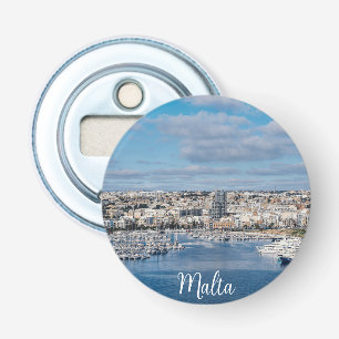 Sliema harbor with modern buildings and boats bottle opener
