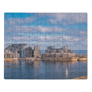 Sliema harbour and skyscrapers in Malta Jigsaw Puzzle