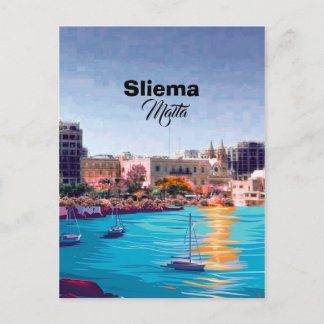 Sliema Malta Travel Postcard, Sliema Travel Postca Postcard