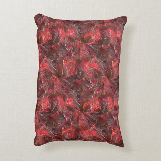 Slight relief in texture plastered with red wax    accent pillow (Back(Vertical))