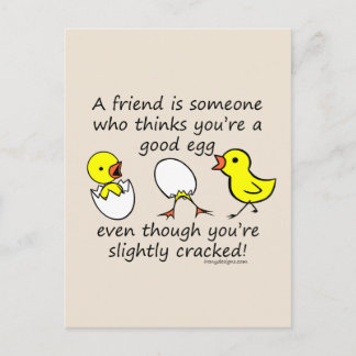 Slightly Cracked Funny Best Friend Quote Postcard