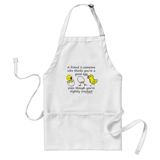 Slightly Cracked Funny Best Friend Saying Adult Apron (Front)