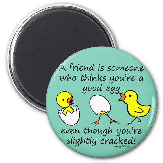 Slightly Cracked Funny Best Friend Saying Magnet (Front)