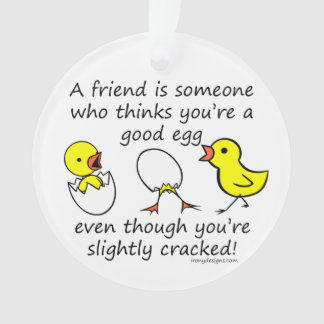 Slightly Cracked Funny Best Friend Saying Ornament