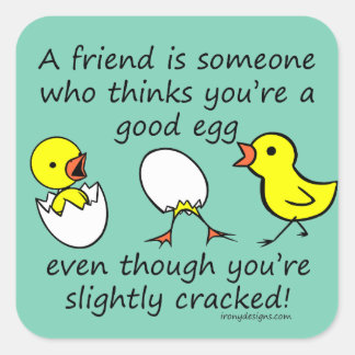 Slightly Cracked Funny Best Friend Saying Square Sticker