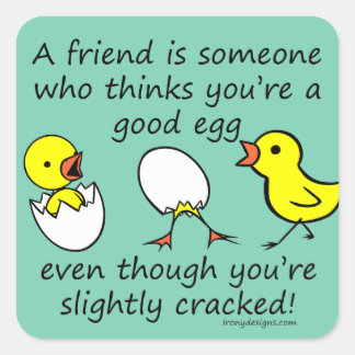 Slightly Cracked Funny Best Friend Saying Square Sticker