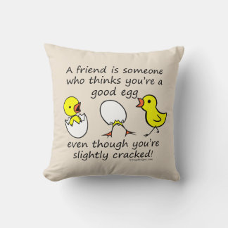 Slightly Cracked Funny Best Friend Saying Throw Pillow
