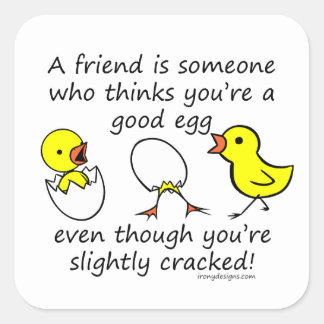 Slightly Cracked Funny Best Friend Square Sticker