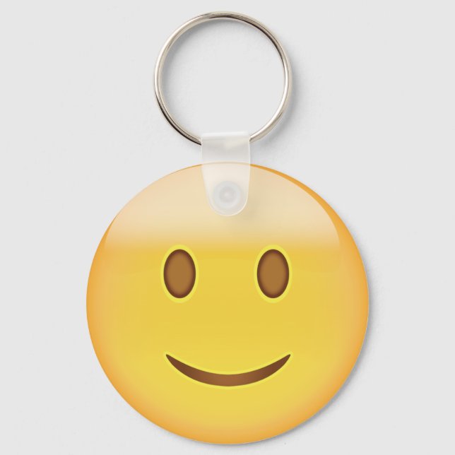 Slightly Smiling Face Emoji Keychain (Front)