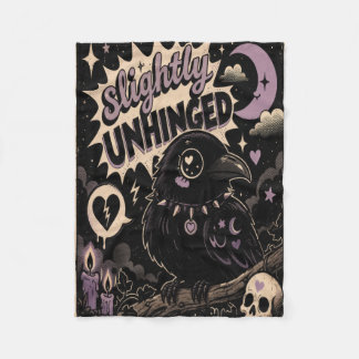 Slightly Unhinged Raven Fleece Blanket