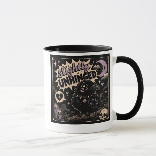 Slightly Unhinged Raven Mug (Right)