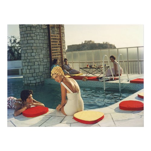 Slim Aarons Penthouse Pool 1961 Vintage Photograph