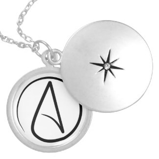 Slim Atheist Symbol Locket Necklace