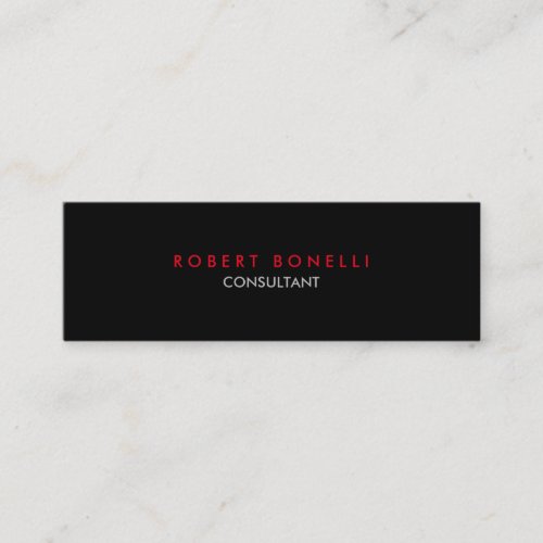 Slim Black White Red Custom Business Card