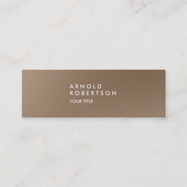 Slim Browny Trendy Professional Business Card (Front)