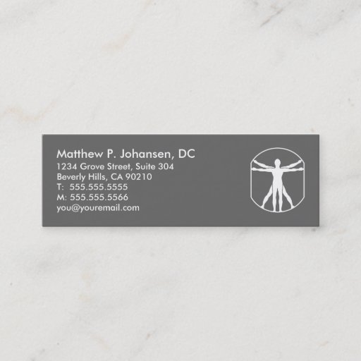 Customizable Slim Chiropractic Business Cards