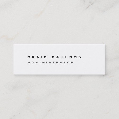 Slim Clean Simple Style Black White Business Card