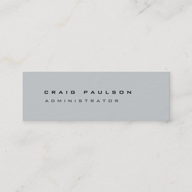 Slim Clean Simple Stylish Grey Business Card (Front)