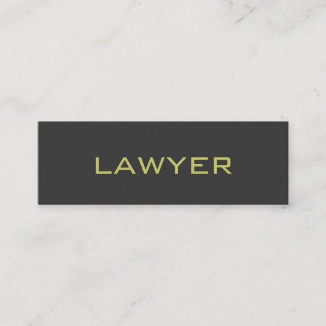 Slim Cute Plain Gray Attorney at Law Business Card (Front)