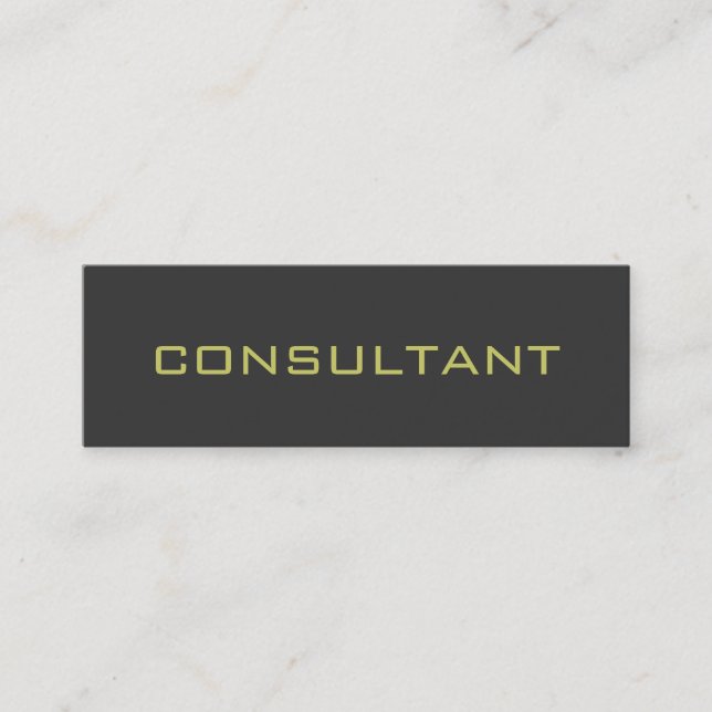 Slim Cute Plain Gray Consultant Mini Business Card (Front)