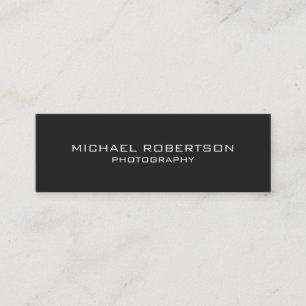 Slim Dark Gray Modern Photographer Business Card