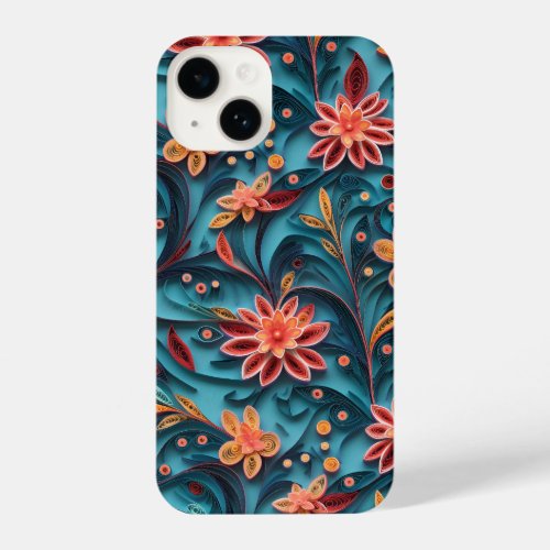 Slim Fit Seamless floral paper pattern iPhone Case