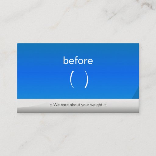 Customizable Slim Fitness Body Weight Loss Coach Trainer Business Card