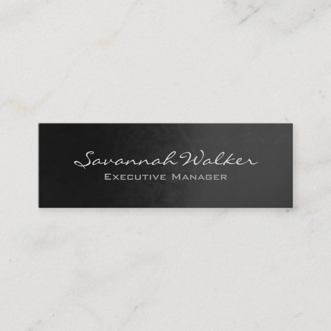 Slim Grey Handwriting Professional Modern Trendy Mini Business Card (Front)