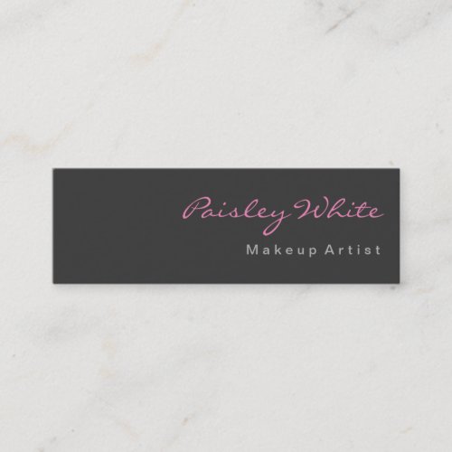 Slim Grey Pink Clean Simple Modern Professional Mini Business Card