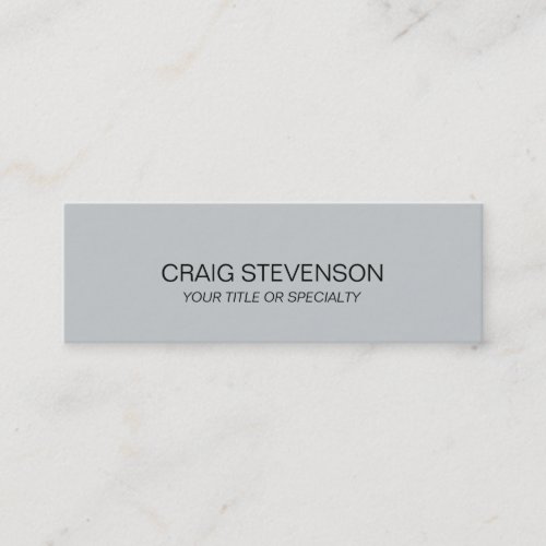 Slim Grey Plain Standard Size Business Card