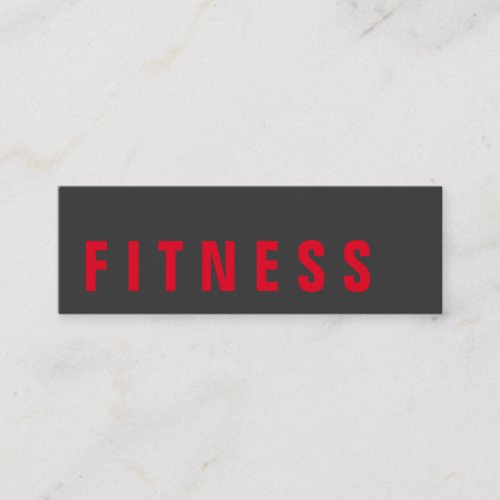 Slim Grey Red Unique Personal Trainer Mini Business Card