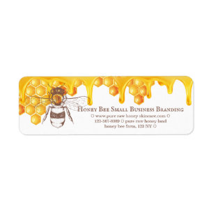 Slim Honey Drip Border Engraved Bee Monogram Label