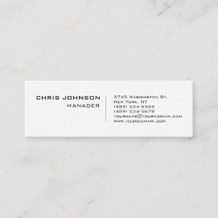 Slim Linen Unique Manager Business Card