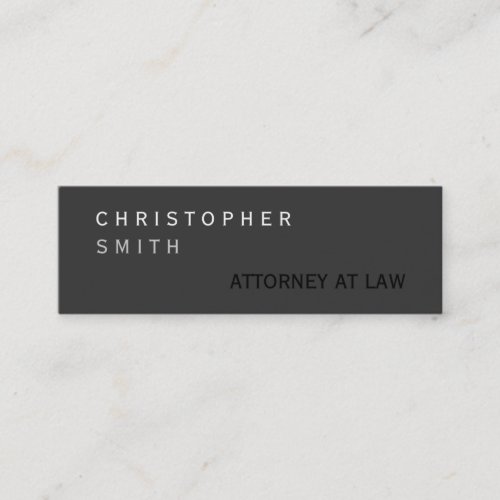 Slim Modern Gray Attorney at Law Business Card