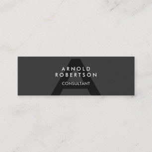 Slim Monogram Gray Trendy Business Card