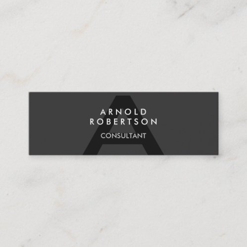 Slim Monogram Gray Trendy Business Card