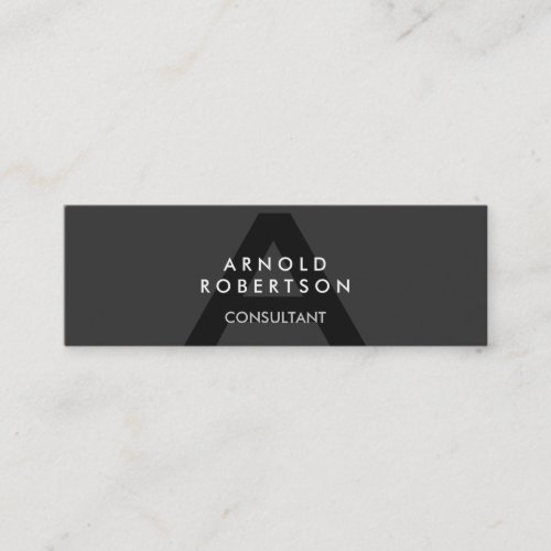 Slim Monogram Gray Trendy Business Card