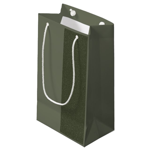 Slim Panel Moss Green Gift Bag – Customizable (Front Angled)