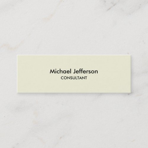 Slim Plain Beige Professional Business Card