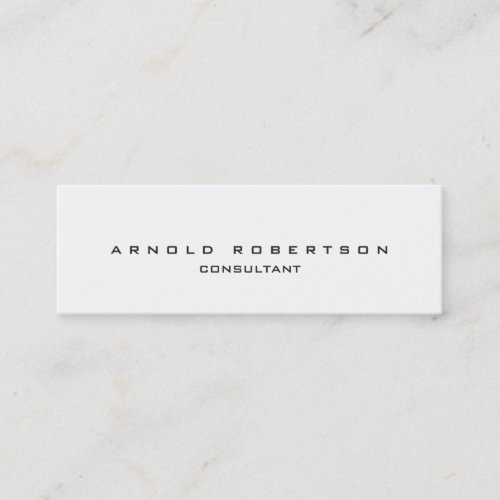 Slim Plain White Professional Business Card